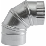 90 Degree Elbow, Adjustable, 4" Dia, 28 Ga